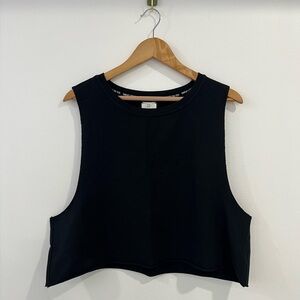 Aerie Offline Black Cropped Tank XL